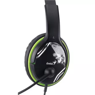 GENIUS Kopfhörer mit Mikrofon HS-400A, schwarz-grün GENIUS Kopfhörer mit Mikrofon HS-400A, schwarz-grün