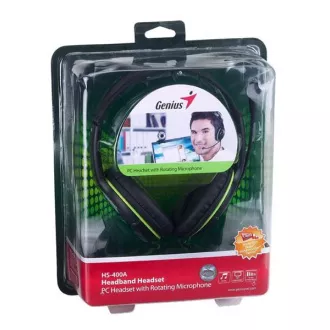 GENIUS Kopfhörer mit Mikrofon HS-400A, schwarz-grün GENIUS Kopfhörer mit Mikrofon HS-400A, schwarz-grün