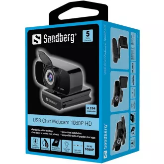Sandberg USB-Webcam Webcam Chat 1080p, schwarz Sandberg USB-Webcam Webcam Chat 1080p, schwarz