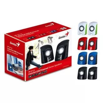GENIUS Speaker SP-U115, portabler Lautsprecher, USB-Netzteil, weiß-grün