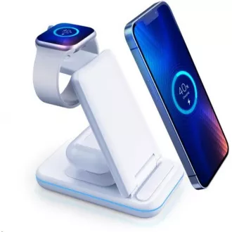 3mk Ladeständer - Hyper Wireless Charger 3w1 15W, weiß