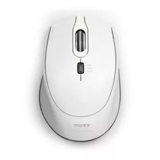 PORT Funkmaus SILENT, USB-A/USB-C Dongle, 2, 4Ghz, 1600DPI, weiß