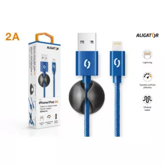 ALIGATOR Datenkabel PREMIUM 2A, Lightning, blau