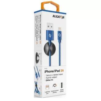 ALIGATOR Datenkabel PREMIUM 2A, Lightning, blau