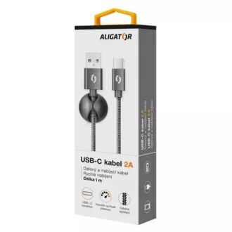 ALIGATOR Datenkabel PREMIUM 2A, USB-C, schwarz