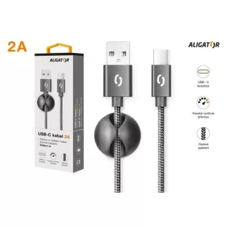 ALIGATOR Datenkabel PREMIUM 2A, USB-C, schwarz