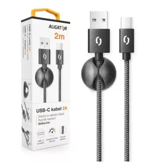 ALIGATOR Datenkabel PREMIUM 2A, USB-C, Länge 2 m, schwarz ALIGATOR Datenkabel PREMIUM 2A, USB-C, Länge 2 m, schwarz