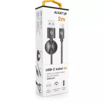 ALIGATOR Datenkabel PREMIUM 2A, USB-C, Länge 2 m, schwarz ALIGATOR Datenkabel PREMIUM 2A, USB-C, Länge 2 m, schwarz