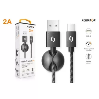 ALIGATOR Datenkabel PREMIUM 2A, USB-C, Länge 2 m, schwarz ALIGATOR Datenkabel PREMIUM 2A, USB-C, Länge 2 m, schwarz