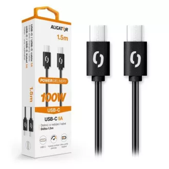 ALIGATOR Datenkabel POWER 100W, USB-C/USB-C 5A, Länge 1, 5 m, schwarz ALIGATOR Datenkabel POWER 100W, USB-C/USB-C 5A, Länge 1, 5 m, schwarz