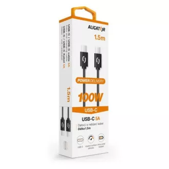 ALIGATOR Datenkabel POWER 100W, USB-C/USB-C 5A, Länge 1, 5 m, schwarz ALIGATOR Datenkabel POWER 100W, USB-C/USB-C 5A, Länge 1, 5 m, schwarz