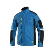 Bluse CXS STRETCH, 170-176cm, Herren, mittelblau-schwarz, Gr. 64