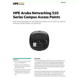 HPE Aruba Networking AP-515 (RW) Dual Radio 4x4/2x2 802.11ax Interne Antennen Unified Campus AP RENEW Q9H62A