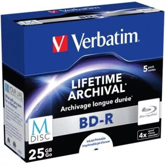 VERBATIM MDisc BD-R (5er-Pack) Juwel / 4x / 25GB VERBATIM MDisc BD-R (5er-Pack) Juwel / 4x / 25GB