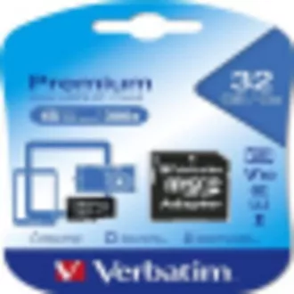 VERBATIM MicroSDHC-Karte 32 GB Premium, U1 + SD-Adapter