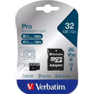VERBATIM MicroSDHC-Karte 32GB Pro, U3 + Adapter VERBATIM MicroSDHC-Karte 32GB Pro, U3 + Adapter