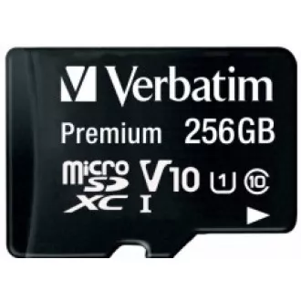 VERBATIM MicroSDXC-Karte 256 GB Premium, U1 + Adapter