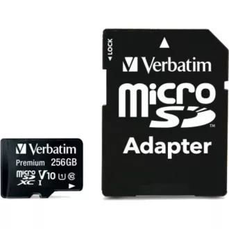 VERBATIM MicroSDXC-Karte 256 GB Premium, U1 + Adapter