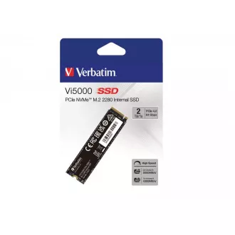 VERBATIM SSD Vi5000 Internes PCIe NVMe M.2 SSD 2TB, W 4300/ R 5000 MB/s