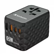 VERBATIM Universal-Reiseadapter-Ladegerät UTA-05 GaN III, 65W