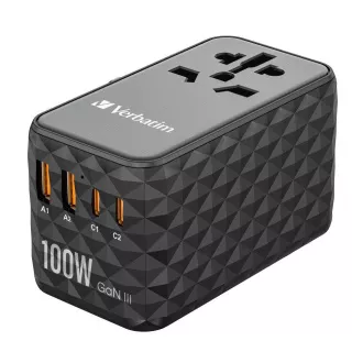 VERBATIM Universal-Reiseadapter-Ladegerät UTA-06 GaN III, 100W