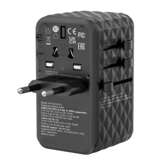 VERBATIM Universal-Reiseadapter-Ladegerät UTA-06 GaN III, 100W