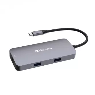 VERBATIM Hub USB-C Pro Multiport 5 Port, 2x USB 3.2, 1x USB-C, HDMI, RJ45, grau VERBATIM Hub USB-C Pro Multiport 5 Port, 2x USB 3.2, 1x USB-C, HDMI, RJ45, grau