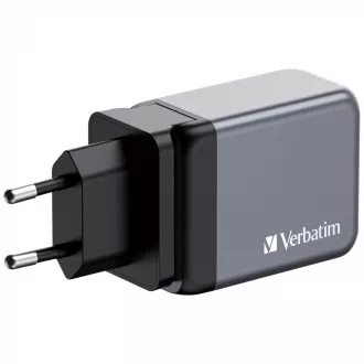 VERBATIM GaN-Netzladegerät GNC-65, 65W, 2x USB-C, 1x USB VERBATIM GaN-Netzladegerät GNC-65, 65W, 2x USB-C, 1x USB