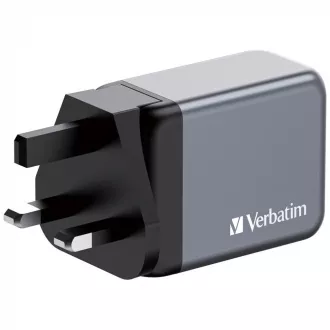 VERBATIM GaN-Netzladegerät GNC-65, 65W, 2x USB-C, 1x USB VERBATIM GaN-Netzladegerät GNC-65, 65W, 2x USB-C, 1x USB