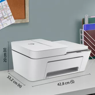 HP All-in-One Deskjet 4120e HP + (A4, 8, 5/5, 5 S./Min., USB, Wi-Fi, BT, Drucken, Scannen, Kopieren, ADF)