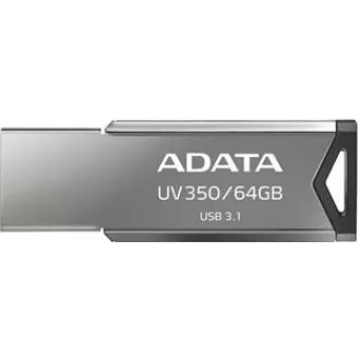 ADATA Flash-Laufwerk 64GB UV350, USB 3.2 Dash Drive, Metall mit dunkler Silberstruktur