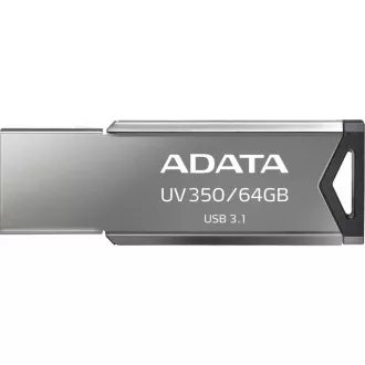 ADATA Flash-Laufwerk 64GB UV350, USB 3.2 Dash Drive, Metall mit dunkler Silberstruktur