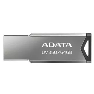 ADATA Flash-Laufwerk 64GB UV350, USB 3.2 Dash Drive, Metall mit dunkler Silberstruktur
