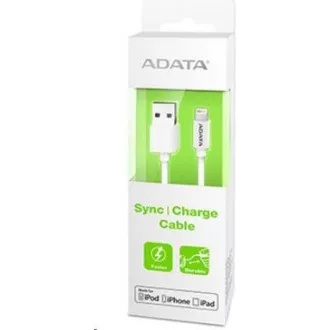 ADATA Sync & Charge Lightning Kabel - USB A 2.0, 100cm, Kunststoff, weiß ADATA Sync & Charge Lightning Kabel - USB A 2.0, 100cm, Kunststoff, weiß
