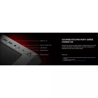 ADATA XPG Gehäuse STARKER AIR Mid-Tower, ohne Netzteil, 1x 120mm 1x 120mm ARGB, Schwarz ADATA XPG Gehäuse STARKER AIR Mid-Tower, ohne Netzteil, 1x 120mm 1x 120mm ARGB, Schwarz