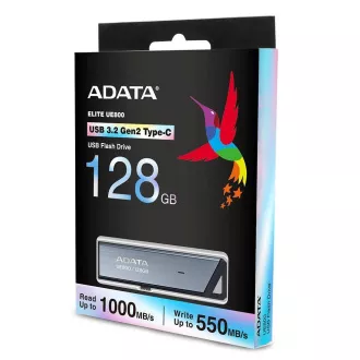 ADATA Flash Drive 128GB UE800, USB 3.2 USB-C, Elite-Laufwerk, grau