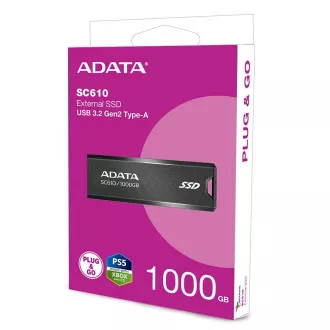 ADATA Externe SSD 1TB SC610, USB-A 3.2, schwarz ADATA Externe SSD 1TB SC610, USB-A 3.2, schwarz