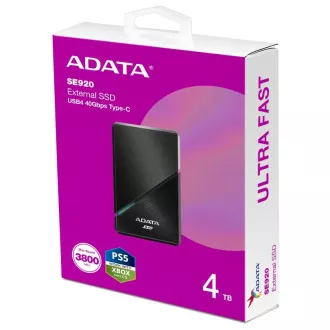 ADATA Externe SSD 4TB SE920, USB 4 Typ-C, R:3800/W:3700MB/s, schwarz