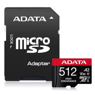 ADATA MicroSDXC-Karte 512GB High Endurance UHS-I C10 V30 A2 (R:100/W:85 MB/s) SD-Adapter ADATA MicroSDXC-Karte 512GB High Endurance UHS-I C10 V30 A2 (R:100/W:85 MB/s) SD-Adapter