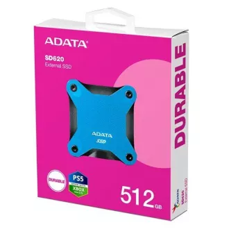 ADATA Externe SSD 512GB SD620, USB Micro-B, USB 3.2 Gen 2, R:520/W:460MB/s, blau ADATA Externe SSD 512GB SD620, USB Micro-B, USB 3.2 Gen 2, R:520/W:460MB/s, blau