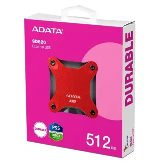 ADATA Externe SSD 512GB SD620, USB Micro-B, USB 3.2 Gen 2, R:520/W:460MB/s, rot ADATA Externe SSD 512GB SD620, USB Micro-B, USB 3.2 Gen 2, R:520/W:460MB/s, rot