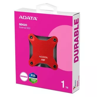 ADATA Externe SSD 1TB SD620, USB Micro-B, USB 3.2 Gen 2, R:520/W:460MB/s, rot