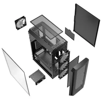 ADATA XPG Gehäuse VALOR AIR PLUS Mid-Tower, ohne Netzteil, 4x 120mm Lüfter, Schwarz