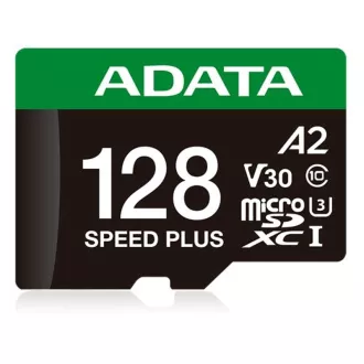 ADATA MicroSDXC-Karte 128GB Speed Plus, U3, C10, A2, V30 (R:180/W:160 MB/s)   SD-Adapter