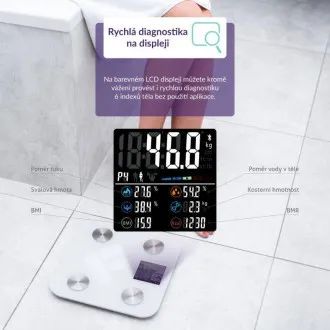 TrueLife FitScale W7 BT - Bioelektrische Impedanz-Bluetooth-Waage - Weiß