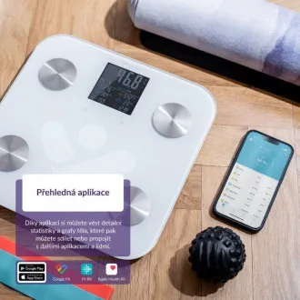 TrueLife FitScale W7 BT - Bioelektrische Impedanz-Bluetooth-Waage - Weiß
