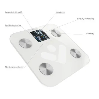 TrueLife FitScale W7 BT - Bioelektrische Impedanz-Bluetooth-Waage - Weiß