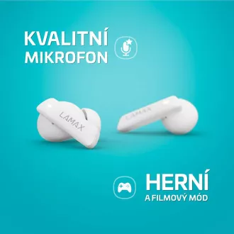 LAMAX Clips1 ANC-Kopfhörer mit Ohrstöpseln - weiß