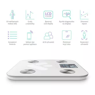 TrueLife FitShape S6 BT - Bioelektrische Impedanz-Bluetooth-Waage - weiß TrueLife FitShape S6 BT - Bioelektrische Impedanz-Bluetooth-Waage - weiß