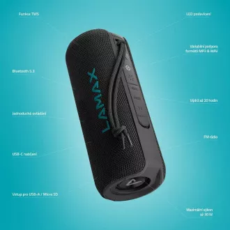 LAMAX LightNote1 - tragbarer Lautsprecher LAMAX LightNote1 - tragbarer Lautsprecher